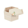 OEM Wooden Hexagon Magnetic Jewelry Box Solid Wood Engagement Ring Bearer Pillow Holder Whitewash Color