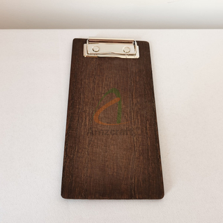 Custom Paulownia Wood Clipboard Holder Solid Wooden Small Menu Display Organizer