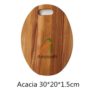 Acacia Wood Cutting Board with Carved Handle Ecofriendly Household Chopping Board 30-40cm OEM Size