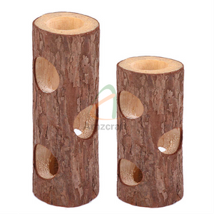 Wood Log Tree Hamster Chewing Toy Exercise Tool Customized Size Pet House