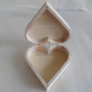 Wholesale Natural Plain Heart Shaped Wood Box with Magnetic Closure Great for Collection Decoupage Painting