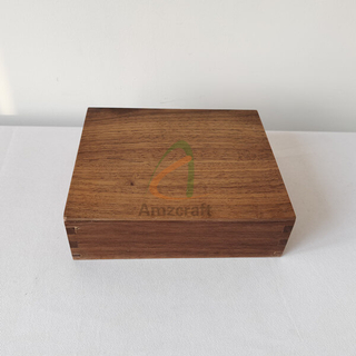 Walnut Wood Photo Box with Clear Varnish Customi Size Wholesale