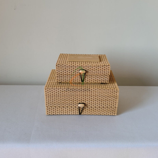 Wholesale Natural Bamboo Curtain Wood Gift Christmas Packing Box Plain Color