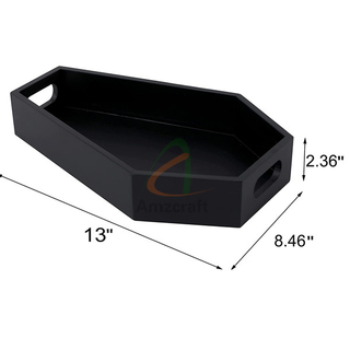 Black Halloween Coffin Storage Tray Box Table Candy Gift Box Solid Wood