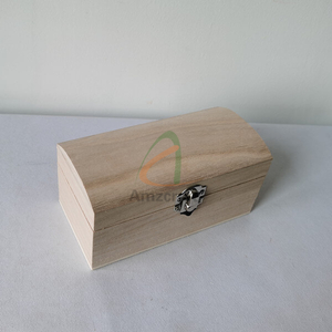 Unfinished Wood Treasure Chest Customized Size Paulownia Light Weight Christmas Keepsake DIY Box
