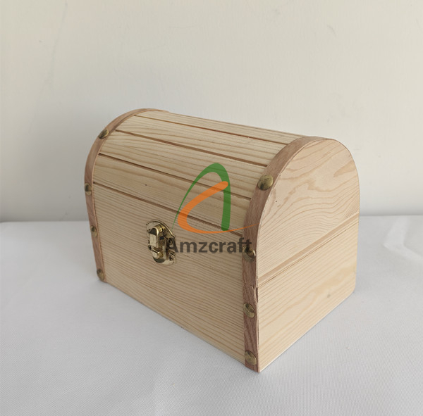 Wooden Box Treasure Bank Storage Chest Piggy Wooden Money Saving Case
