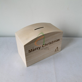 Wholesale Vaulted Top Wood Money Bank Box ​Accept Customization Gift Packing Box OEM