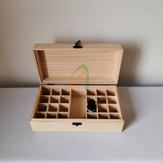 Pine Wood Essential Oil Box Organizer Holds 15ML 25 Bottles