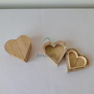 Mini Wooden Heart Shape Box Christmas Gift DIY Handmade Tiny Heart Box Wholesale