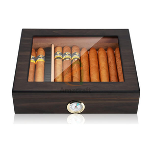 Handmade Cigar Humidor Cedar Tobacco Desktop Wood Stash Box for 25 Cigars