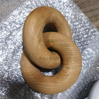 Wood Knots Circle Chain Links Brown Stained Color Handmade Home Decoration