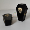 Black Color Mini Wood Coffin Boxes with Hinges Customized Size Laser Engraved Logo