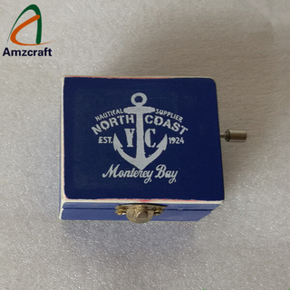Wood Hand-Cranked Happy Birthday Small Wood Music Gift Box for Wholesale