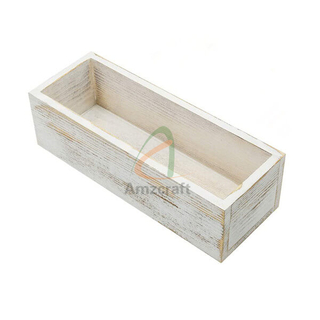 Solid Wood Rectangular Succulent Display Pot Planter Box Home Table Decor