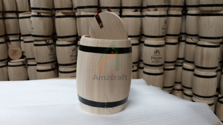 Wholesale China Factory Direct Wood Coffee Barrel with Black Ring