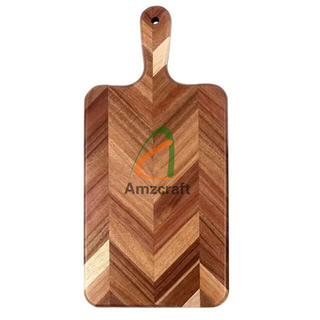 Acacia Wood Featured Diagonal Splicing Cutting Board Handmade Wooden Craftwork OEM