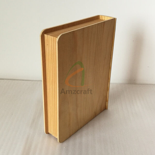 Wholesale Customized Size Pine Wooden Book Keepsake Box