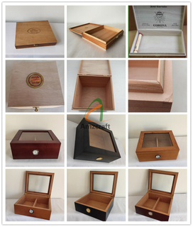 Wholesale Modern Luxury Cedar Wood Cigar Humidor Custom Logo Matt Varnish Lacquer Classic Design with Glass Top